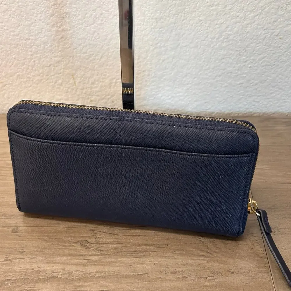 Kate Spade Leather Navy Blue Whale Wallet